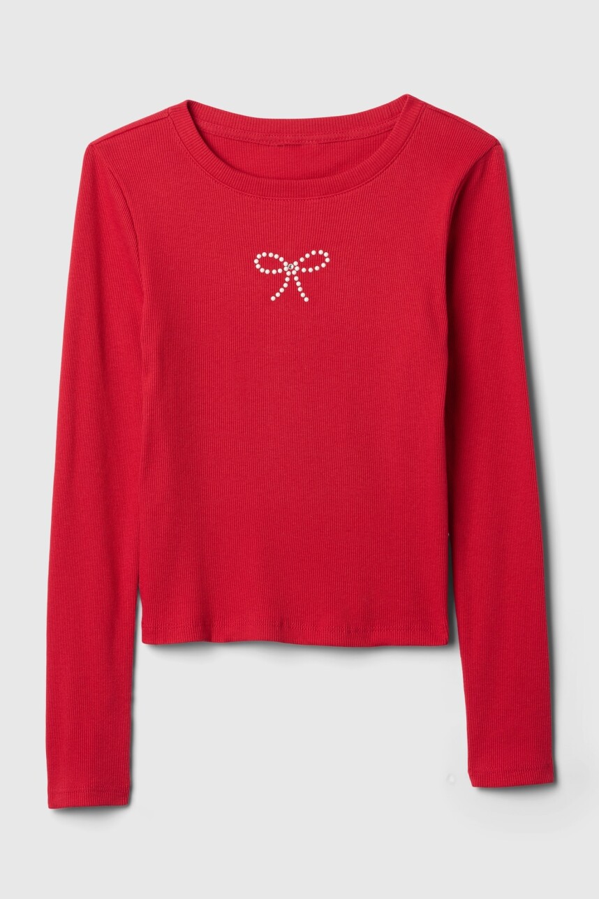 Remera Manga Larga Niña Modern Red