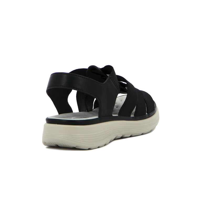 Wonder Sandalia Dama Confort Tres Tiras C/ Pulsera Negro