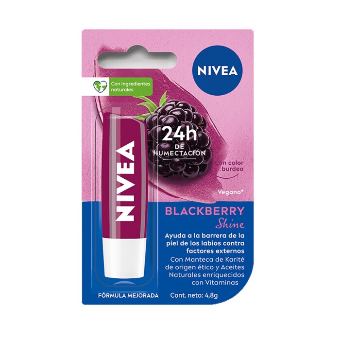 NIVEA LIP CARE BLACKBERRY SHIN X 4,8 GR. única