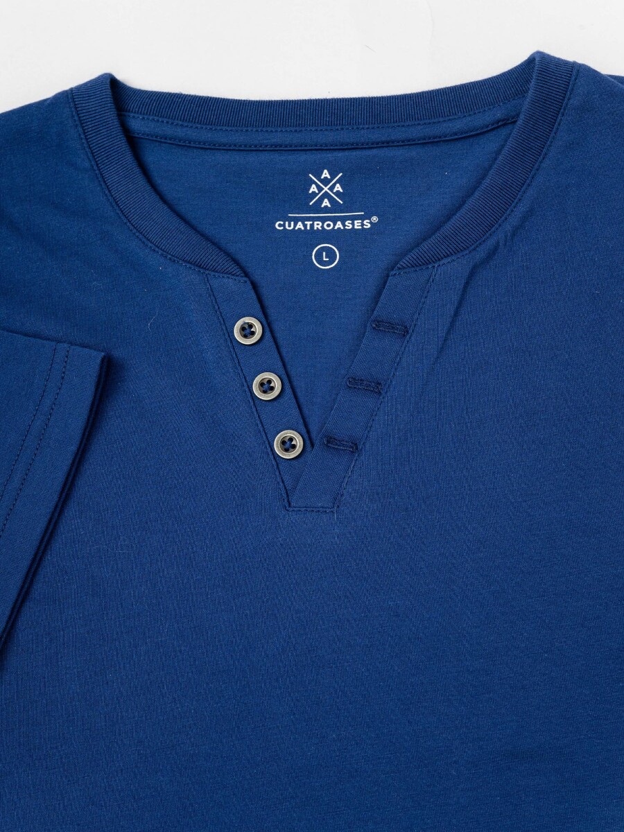 T-shirt m/c botones - azul 