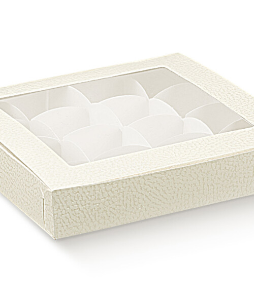 Caja plegable practica c/ventana 24x16x3 - 15221 - PELLE BIANCO Caja plegable practica c/ventana 24x16x3 - 15221 - PELLE BIANCO