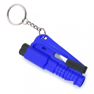 Mini Martillo Seguridad Autos Llavero Rompe Vidrios Ventanas Color Azul
