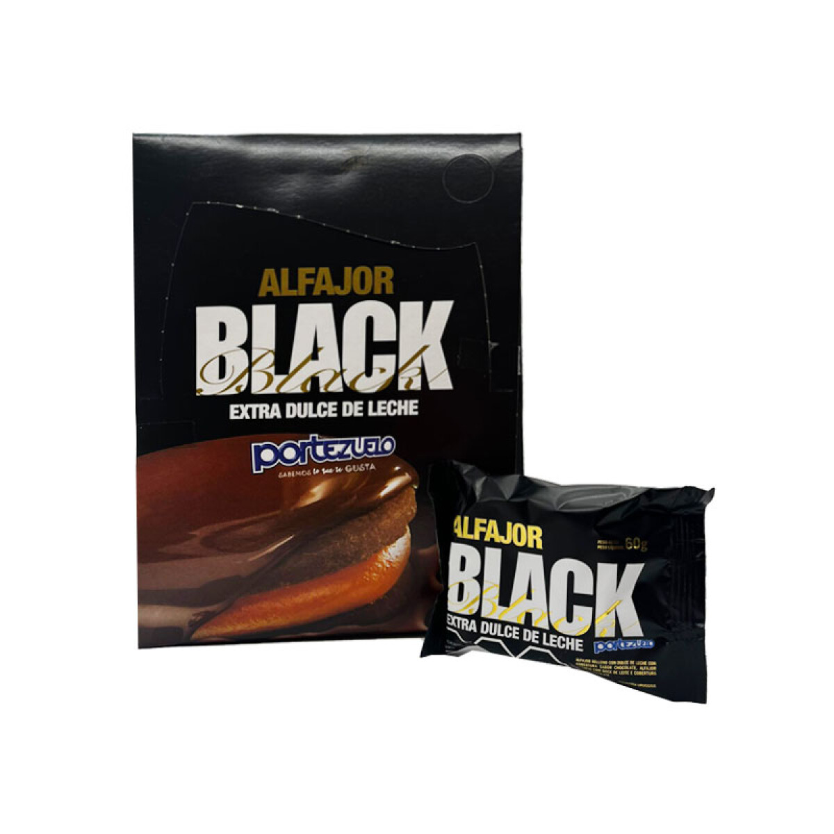 Alfajor PORTEZUELO black extra dulce de leche x18u - Black 