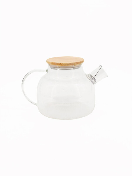 TETERA CON TAPA DE BAMBOO TRANSPARENTE