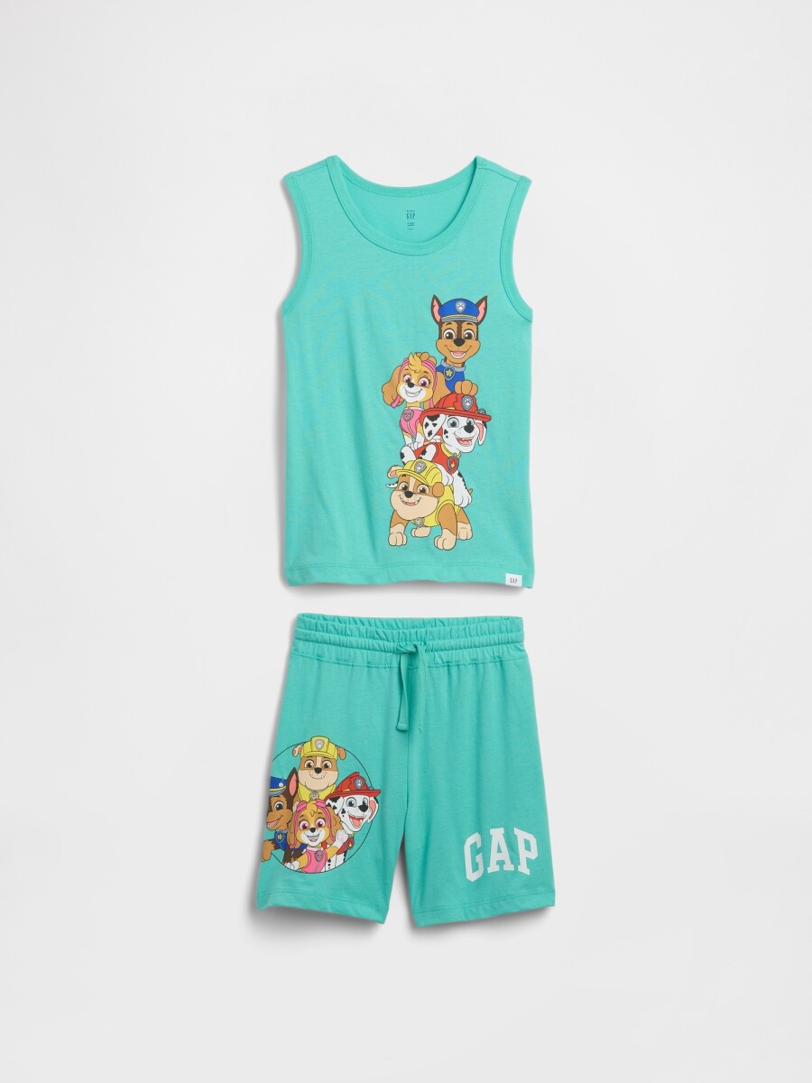Set Musculosa Y Short Toddler Niño - Water Garden Green 