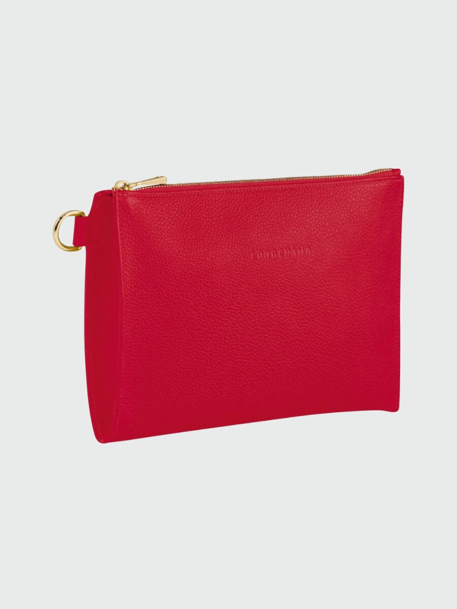 Longchamp -Sobre plano con cierre,Le Foulonné - Rojo 