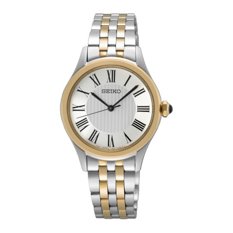 Reloj Seiko SUR612P1 para dama con correa de acero Dorado