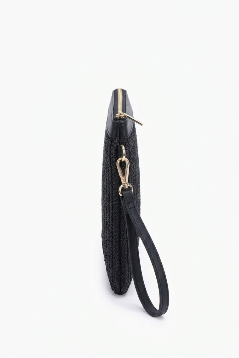 Clutch rafia negro