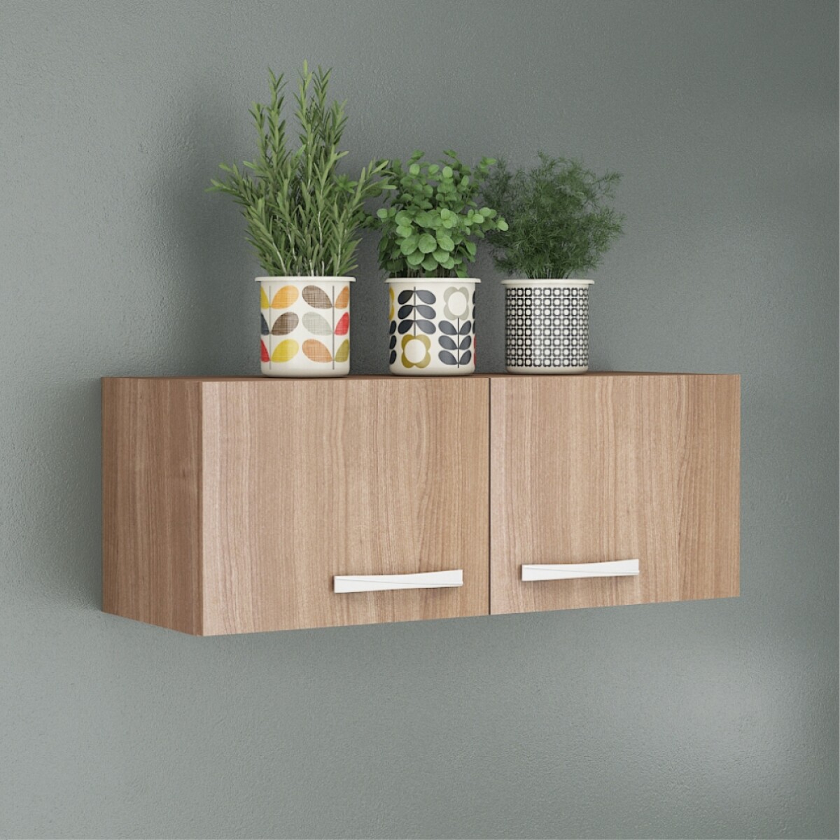 Mueble Aereo de 2 puertas s/estante interior natural 80x29x30cm - Almendra 