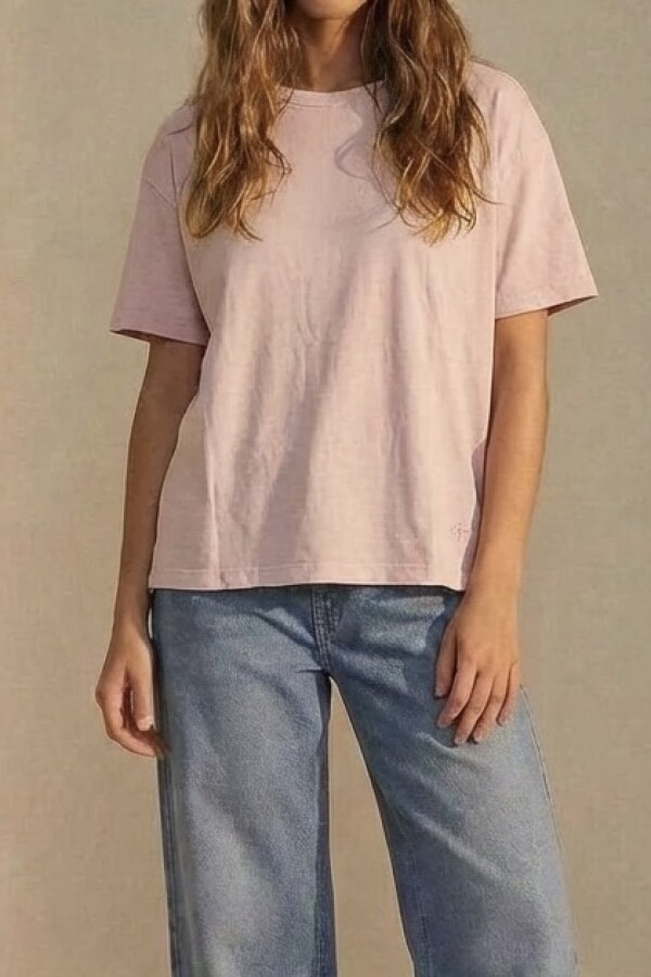 Remera Algodón Lavado Rosa