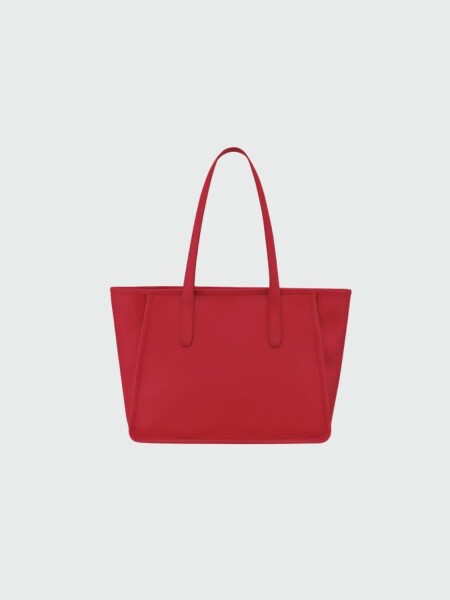 Longchamp -Cartera de cuero con gran capacidad, Le foulonné Rojo