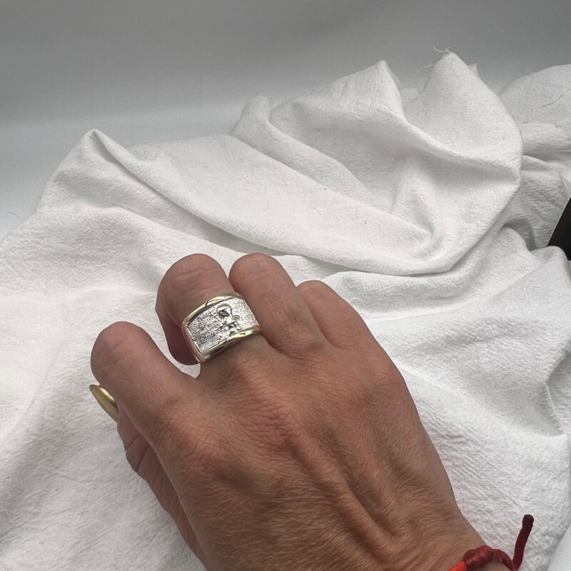 Anillo plata y oro Varón Anillo plata y oro Varón