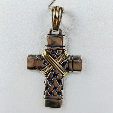 Cruz de plata 925 y double en oro 18k Cruz de plata 925 y double en oro 18k