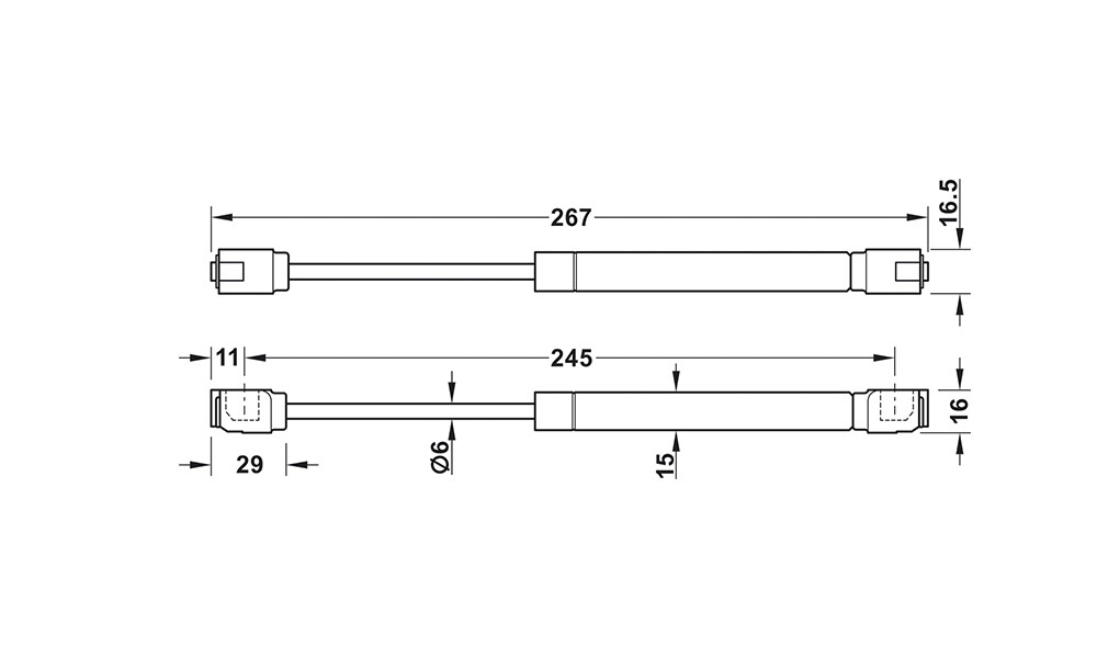 Sistema elevable de compás de gas 373.82.00 100