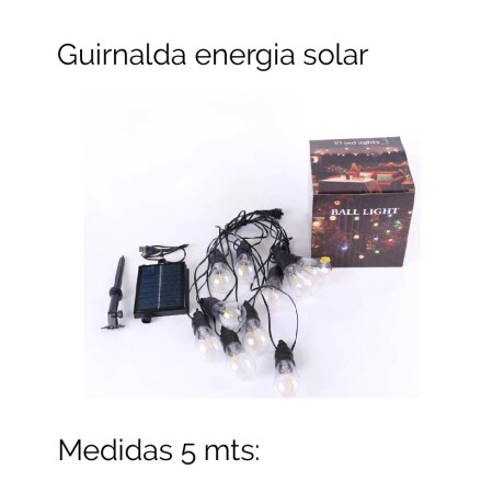 Guirnalda 10 Luces 6,5x4,5 Con 5 Mts Largo Energia Solar Unica