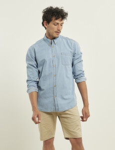 012468 CAMISA TIPO JEAN HARRY Celeste