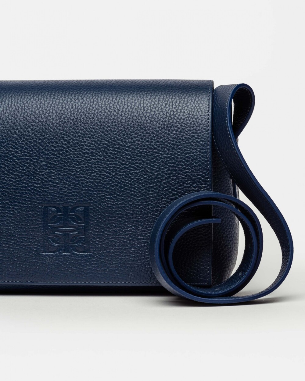 Bandolera Hana en cuero graneado Marine Blue