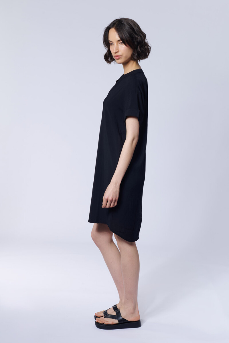 Vestido corto camisero Negro