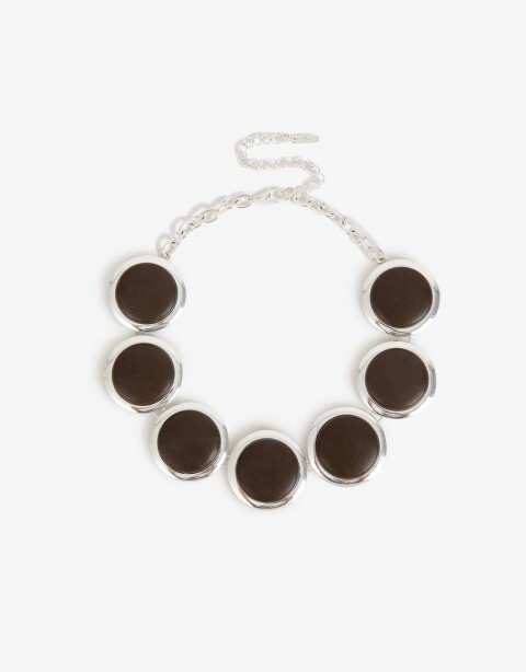 Collares Cortos Color Collar Corto Metal - Plateado Niquel