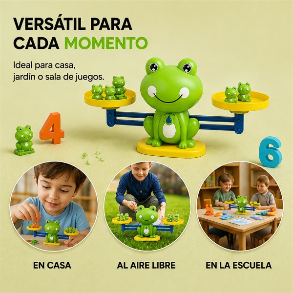 Juego Educativo Balanza de Ranas con Números y Cartas Verde 1