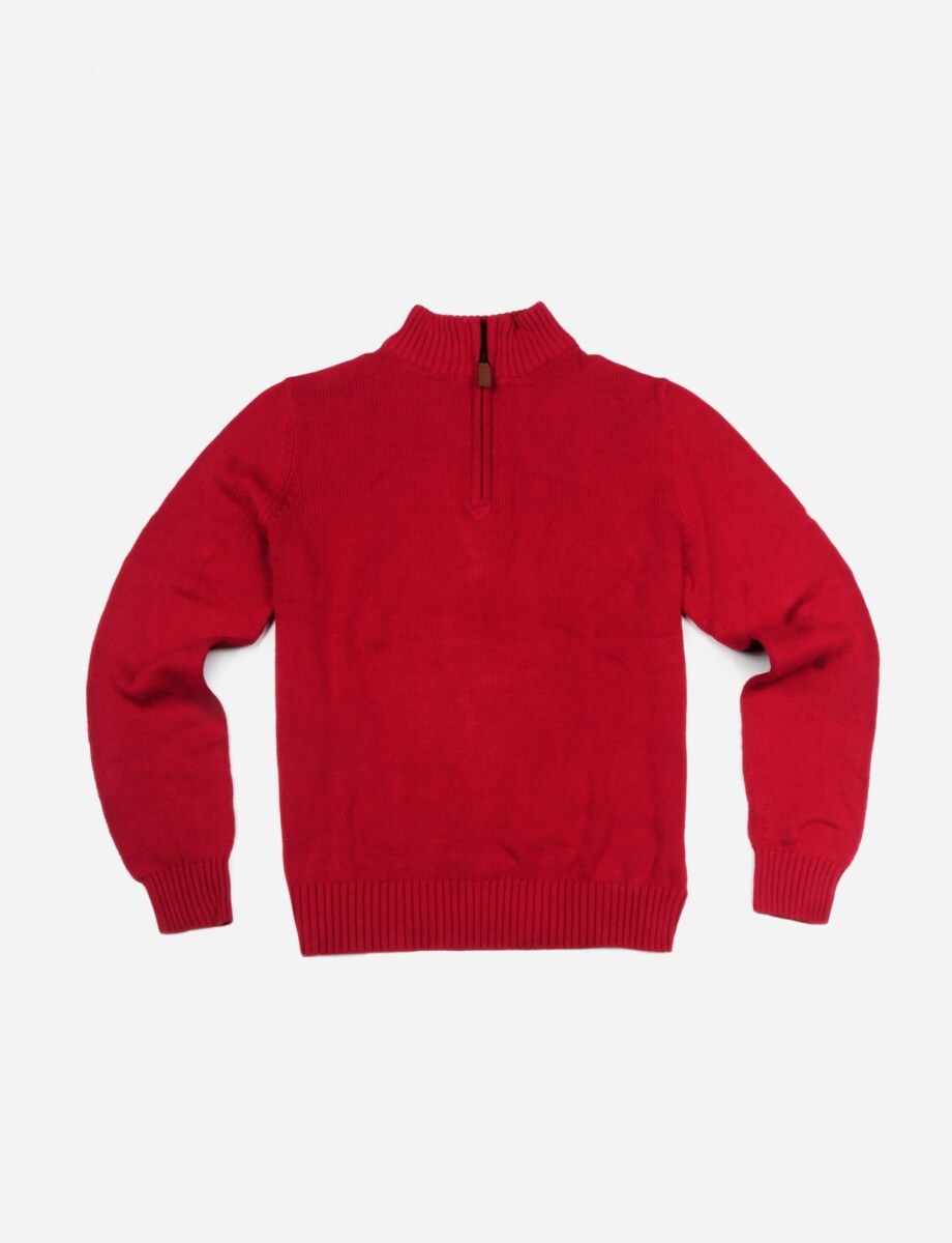 Sweater con cierre - ROJO 