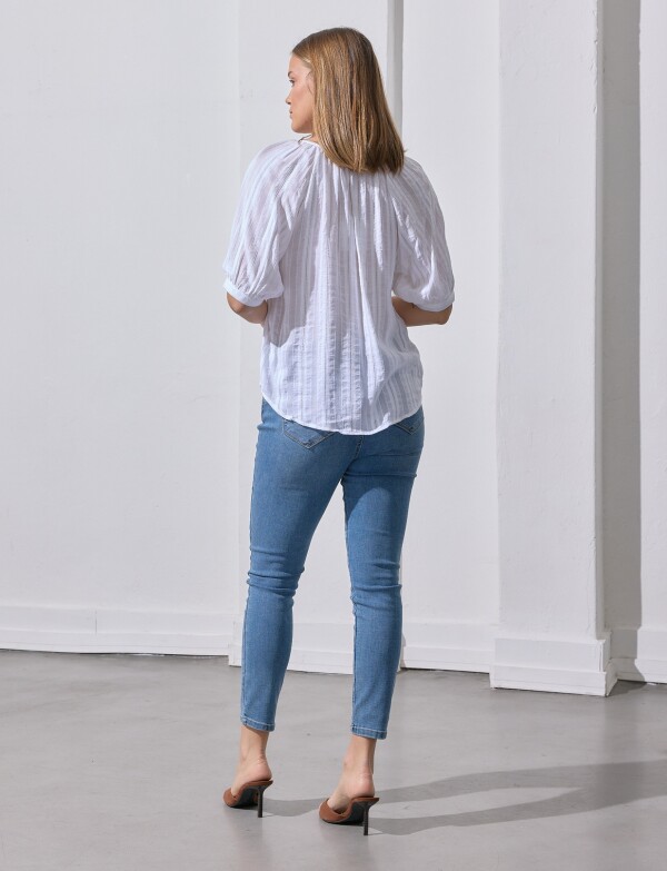 Blusa Detalle Calado BLANCO