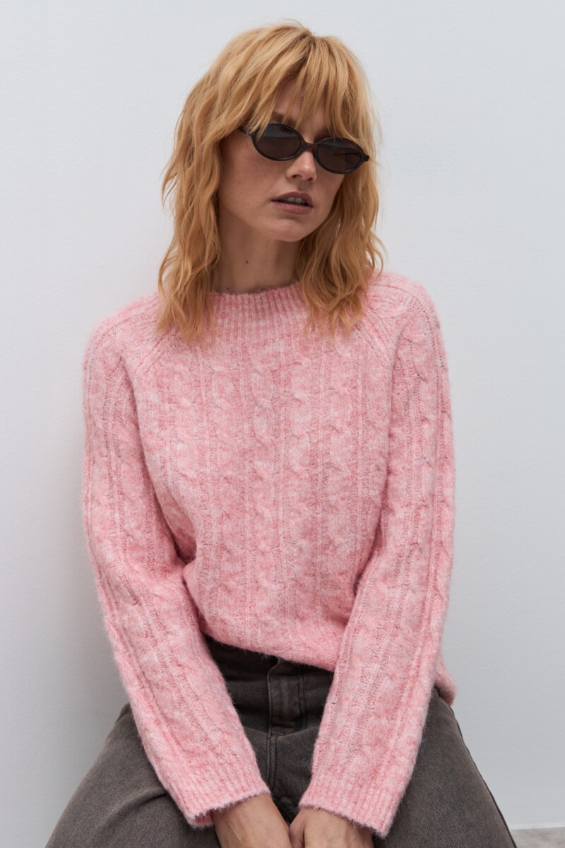 Sweater estructuras - rosa melange 