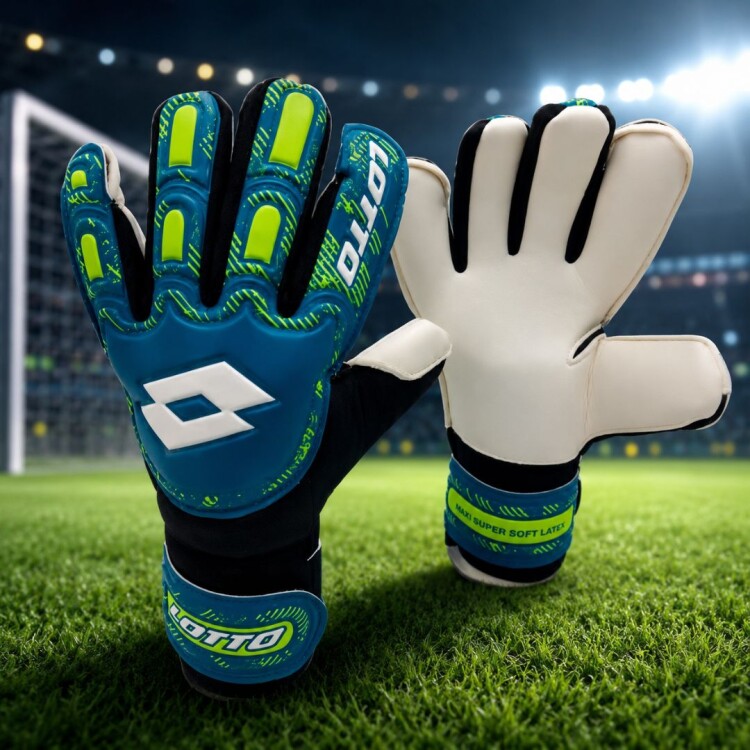 GUANTES DE PORTERO ARQUERO GOLERO LOTTO SAFE AZUL