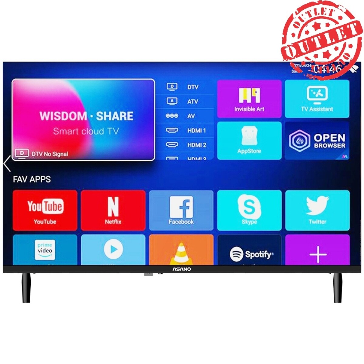 Tv Led Asano 43'' Full Hd sin Bordes Smart (con Detalles) 