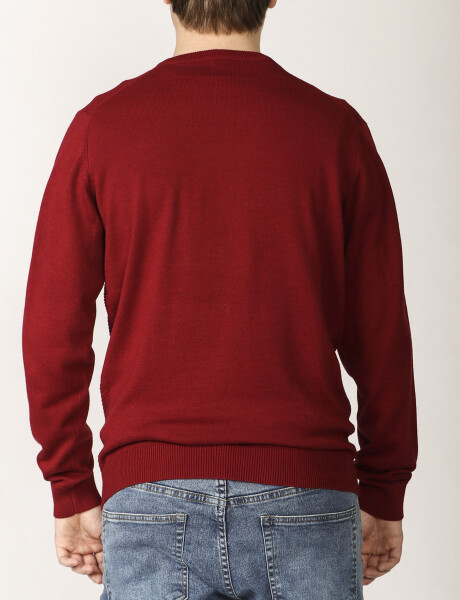 470987 SWEATER HARRINGTON LABEL Rojo Oscuro