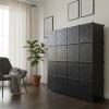 Armario de Plástico Lumax 16 Compartimentos Portátil Negro