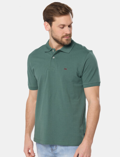 REMERA POLO LISA Verde oscuro