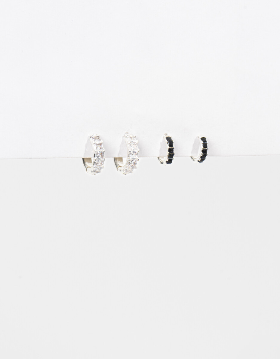 Set De Argollas Con Cubic Zirconia. 