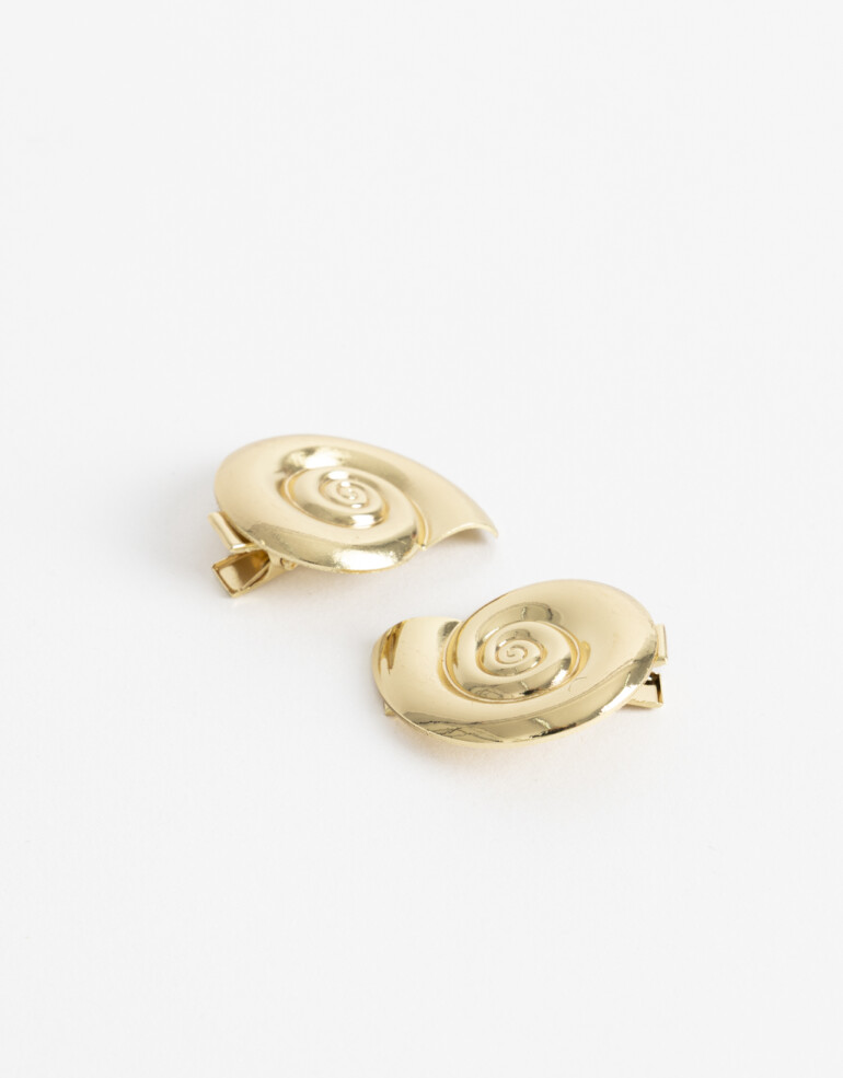 Horquillas con Accesorios Metal Set De Piquitos Caracol Glossy - Dorado