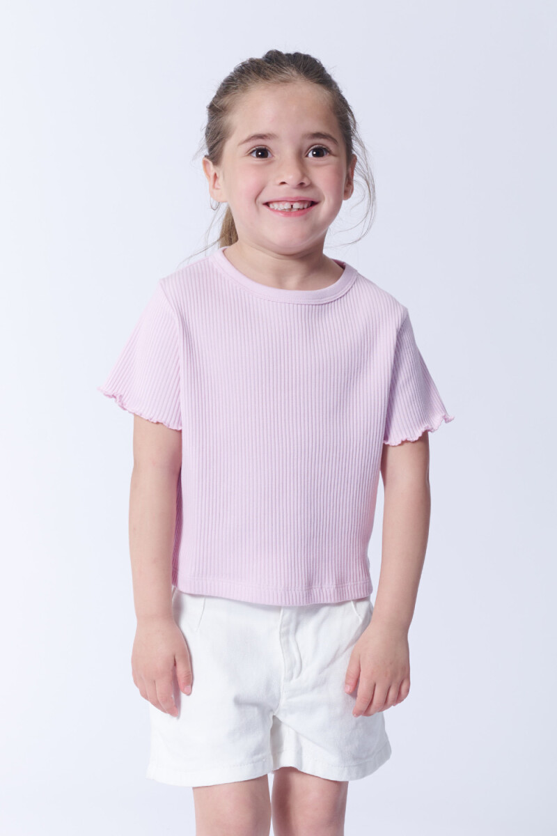 Remera manga corta rib - Lila 
