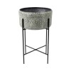 PORTA MACETERO METAL VERDE C/BASE MED Unica