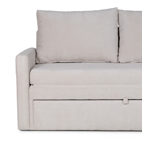 Sofá Cama Poliana - Tela Microfibra Kruger 02-152 (Beige)