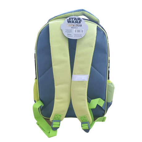 Mochila infantil 3D Baby Yoda Tafeta Grande 40 x 30 cm Gris