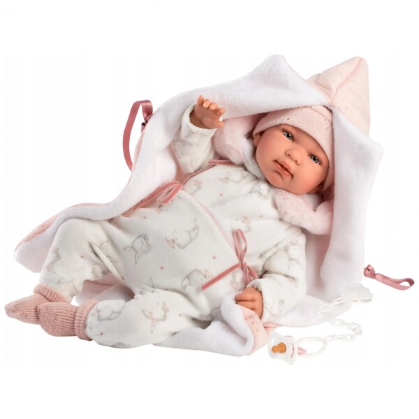 Bebe Muñeca Llorens Tina Recien Nacida Llorona 44 cm Manta Modelo Tina Llorona