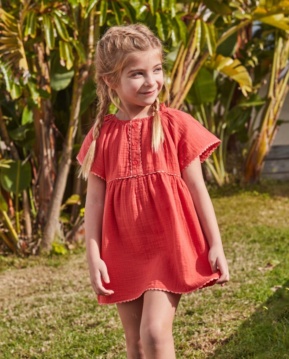 Vestido De Ba#o Con Ric Rac A Contraste - Gris 