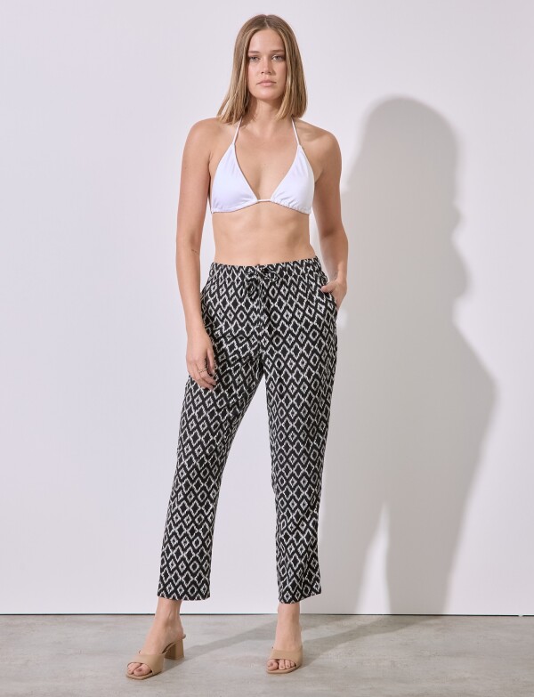 Pantalon Printed NEGRO/BLANCO