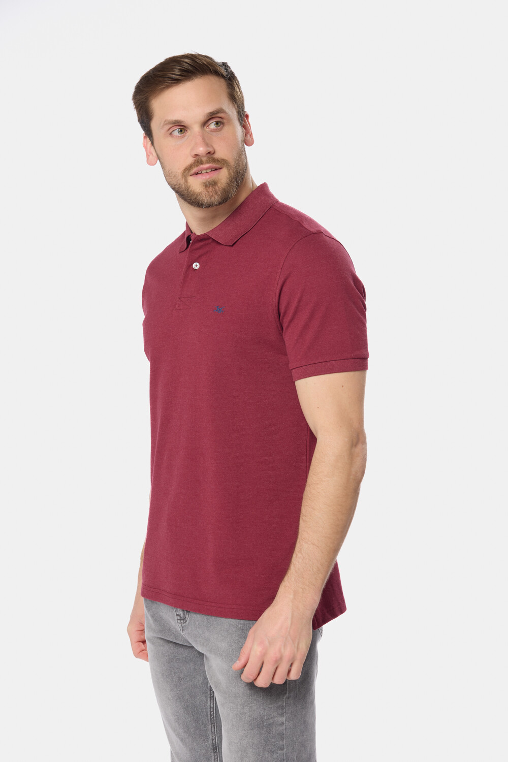 REMERA POLO LISA PIQUÉ Bordo Melange