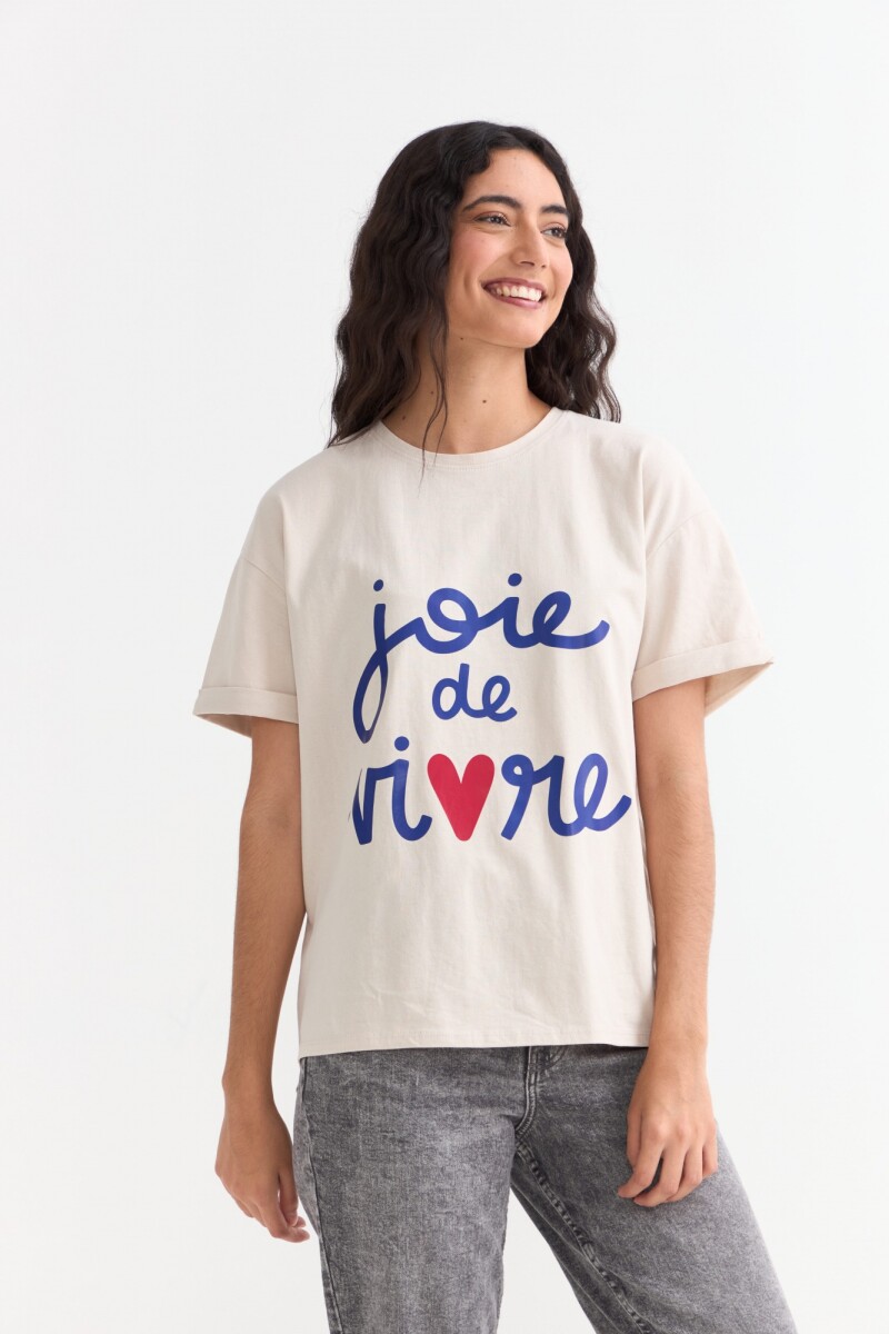 Remera m/c estampada colección Paris CRUDO