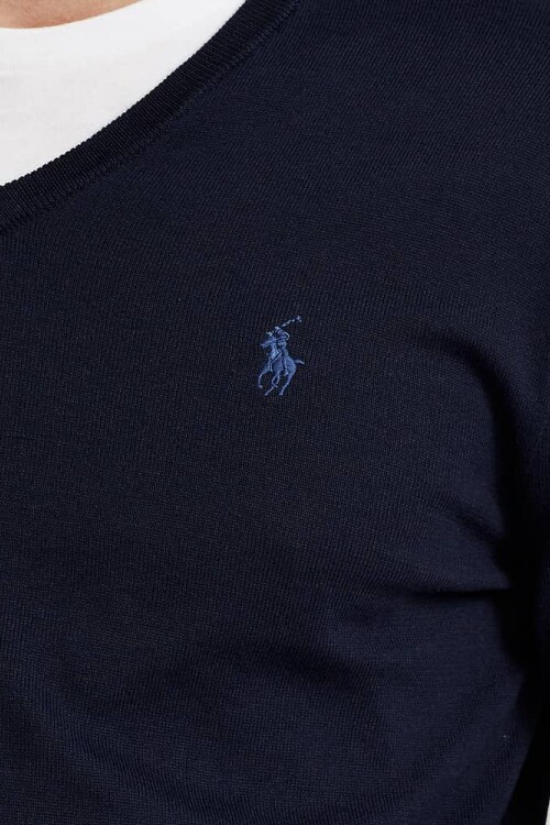 Sweater Polo Ralph Lauren V neck Hunter Navy