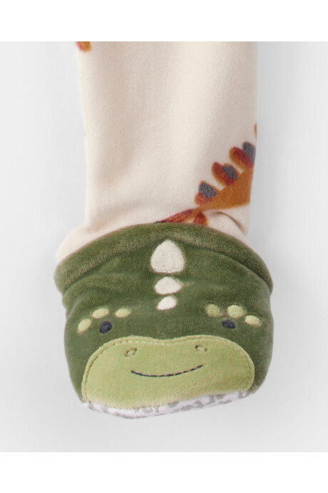 Pijama una pieza de micropolar, con pie, diseño dinos Sin color