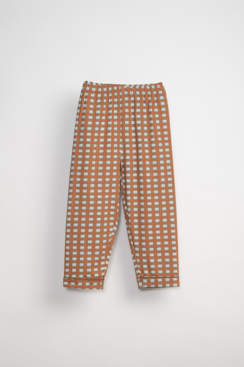 Conjunto pijama Cuadros Marron