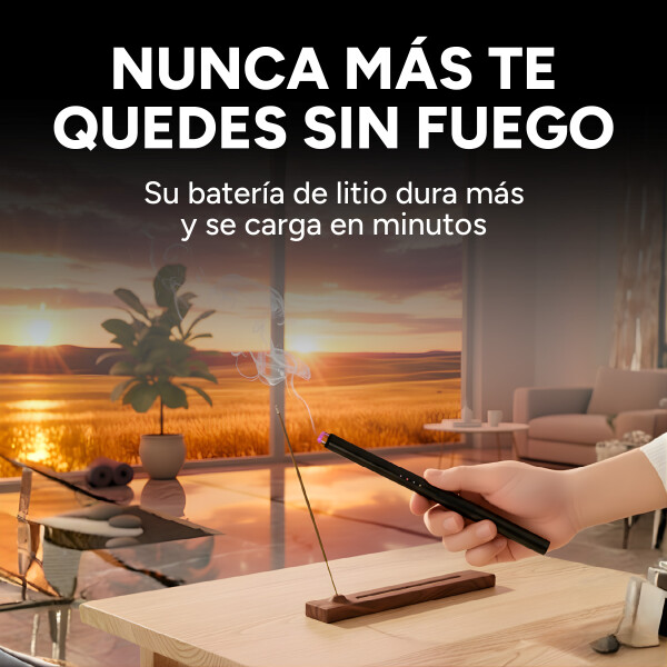 Encendedor Electronico Seguro Batería Recargable Moderno Color Negro