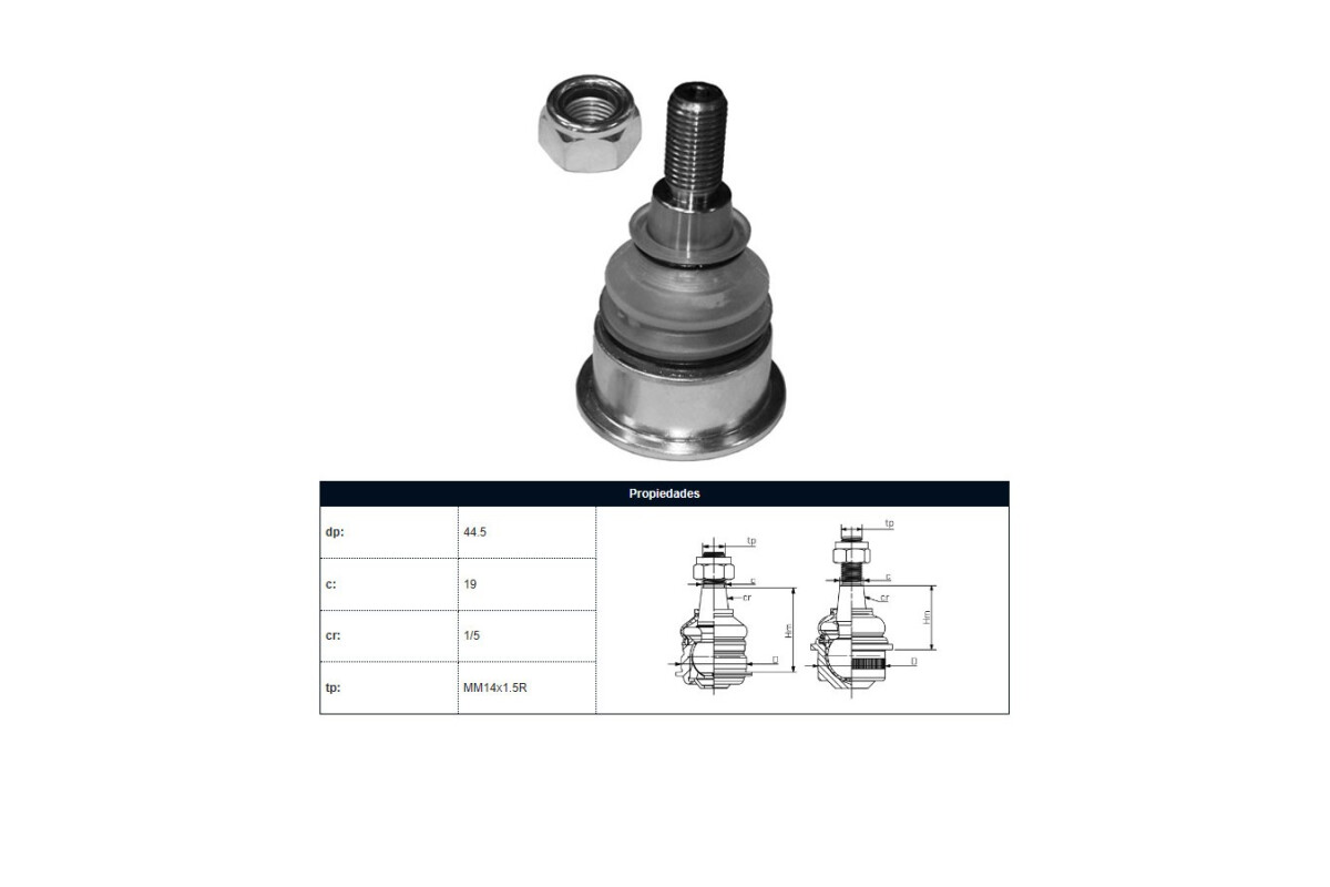 Rotula Del Mini Clubman Cooper S (R55)/Cooper (R56)/Cooper S (R56) 08-15 Der/Izq Rotula Del Mini Clubman Cooper S (R55)/Cooper (R56)/Cooper S (R56) 08-15 Der/Izq