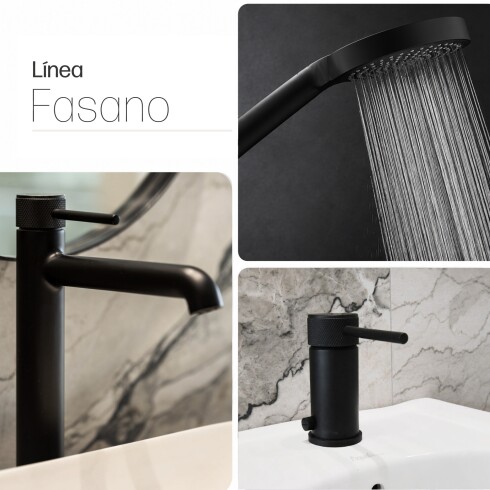 JUEGO DE GRIFERIA INCLUYE LAVATORIO ALTO,BIDET Y DUCHA EXT NEGRO