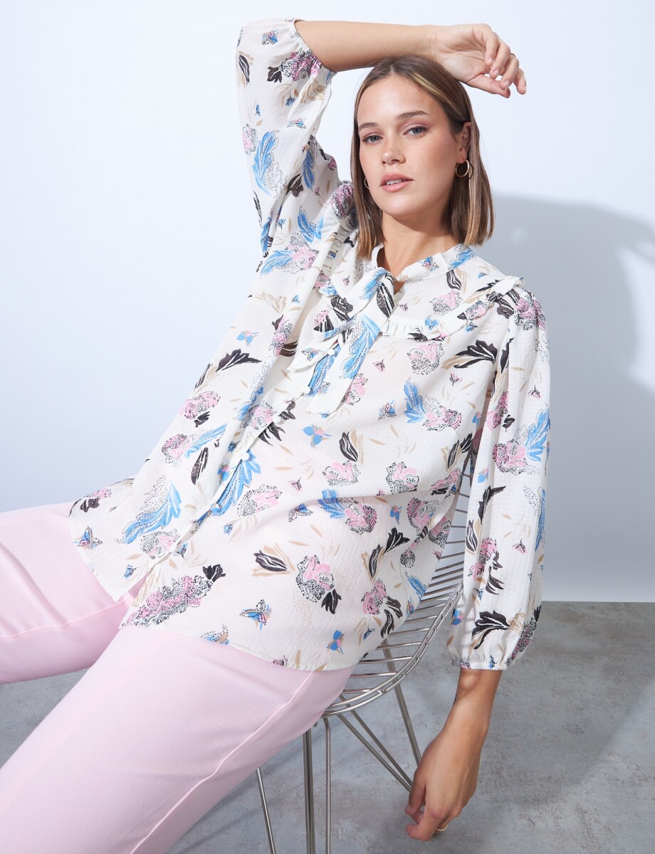 Blusa Lazo - Crudo/multi 